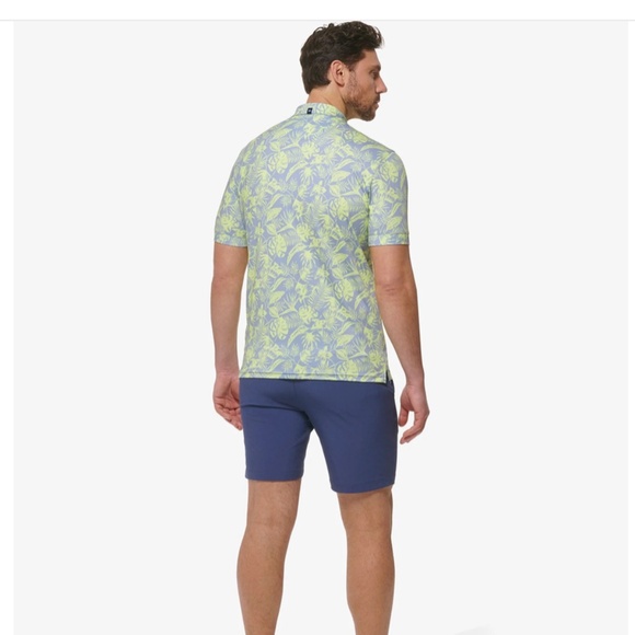 NWT Mizzen+Main Versa Polo | Sunny Lime Palm Print | Men’s Size Large Trim Fit | - Picture 3 of 8